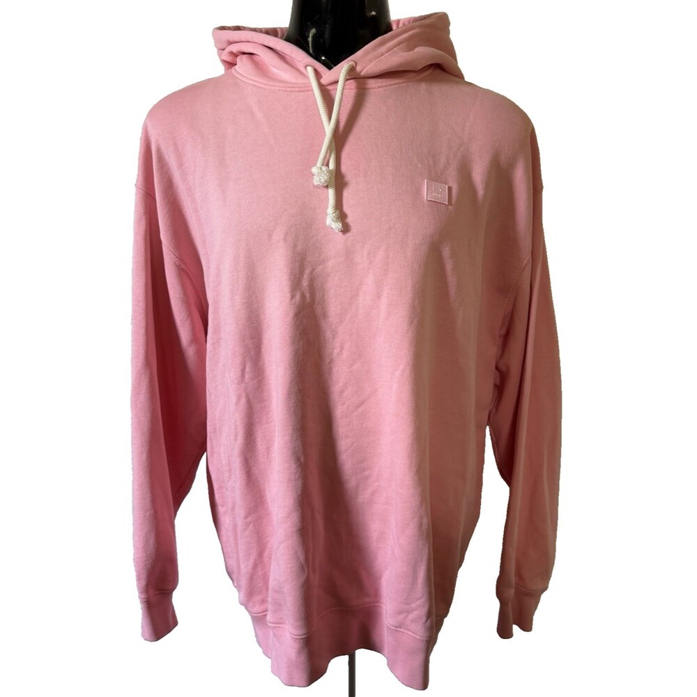 Acme Studios Pink Face Patch Oversized Hoodie Sweatshirt Men's Size XXL Luxury